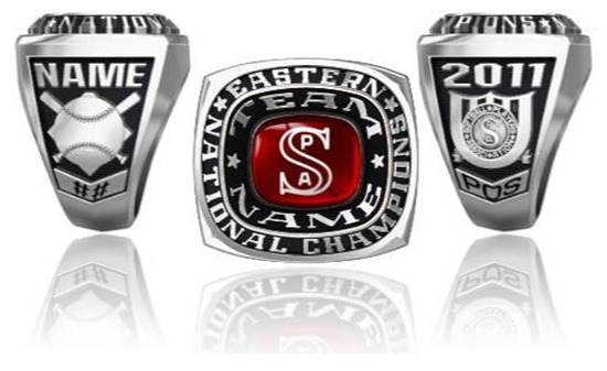 Picture of Eastern National Ring/Pendant w/Stad Top & SPA Encrust  - 14K Yellow Gold