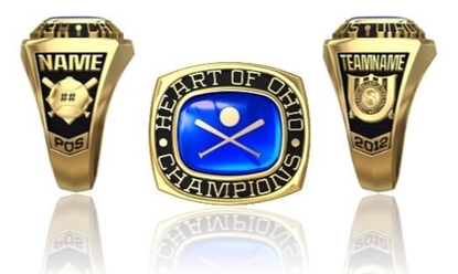 Picture of Women's Heart of Ohio Champion Ring/Pendant w/Crossed Bat Encrusting - White Lustrium