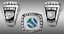 Picture of AAA World Champion Ring/Pendant w/World and Crossed Bats - White Lustrium