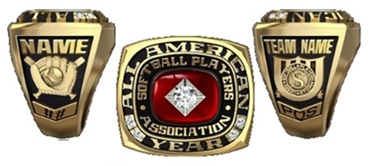 Picture of All American Ring or Pendant w/Stadium Top & 25pt Cubic Zirconia Tubeset