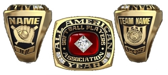 Picture of All American Ring or Pendant w/Stadium Top & 25pt Cubic Zirconia Tubeset